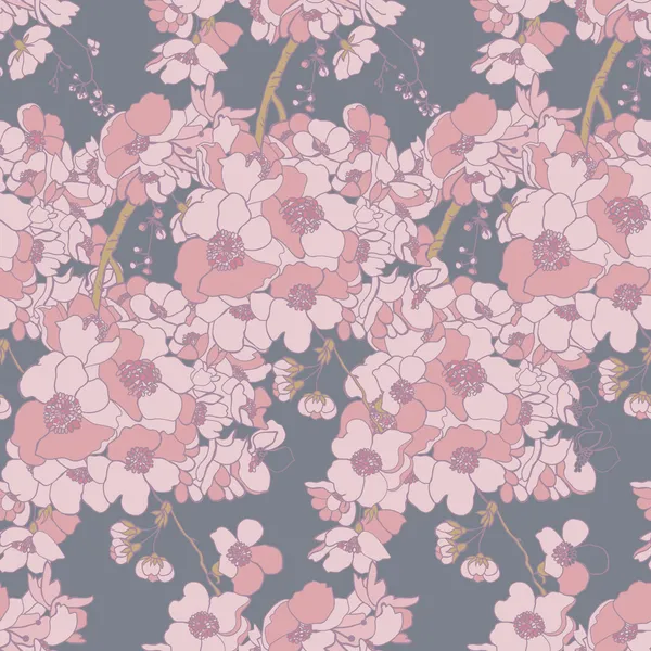 Fondo con ramas florecientes — Vector de stock