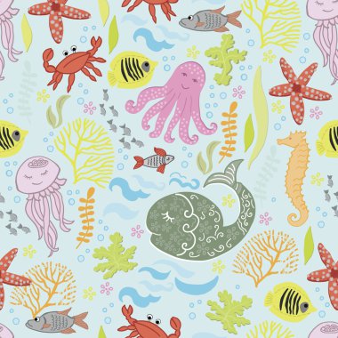 sualtı dünyasının desen