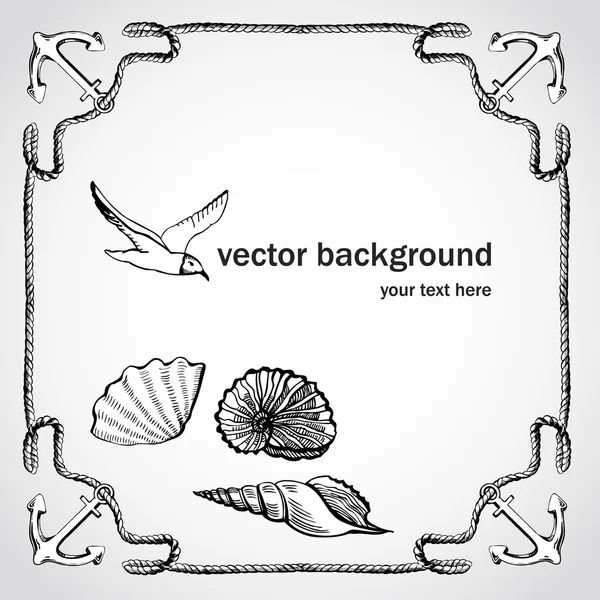 Vektor keret tengeri stílusban — Stock Vector
