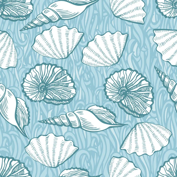 Modèle marin avec coquilles — Image vectorielle