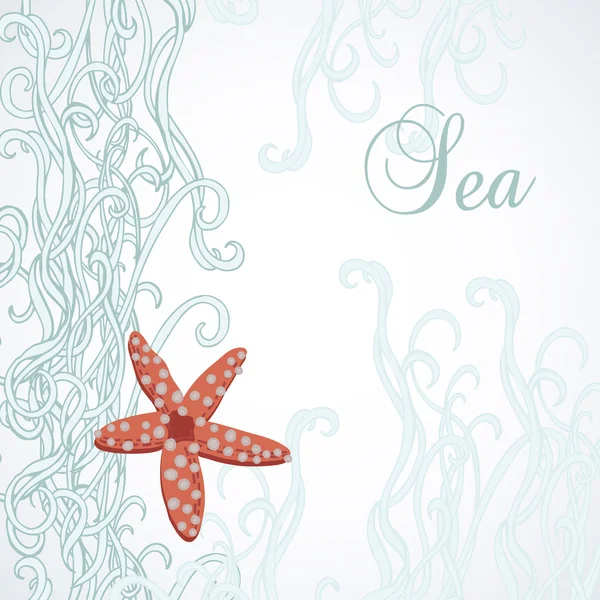 Decoratieve achtergrond met starfish — Stockvector