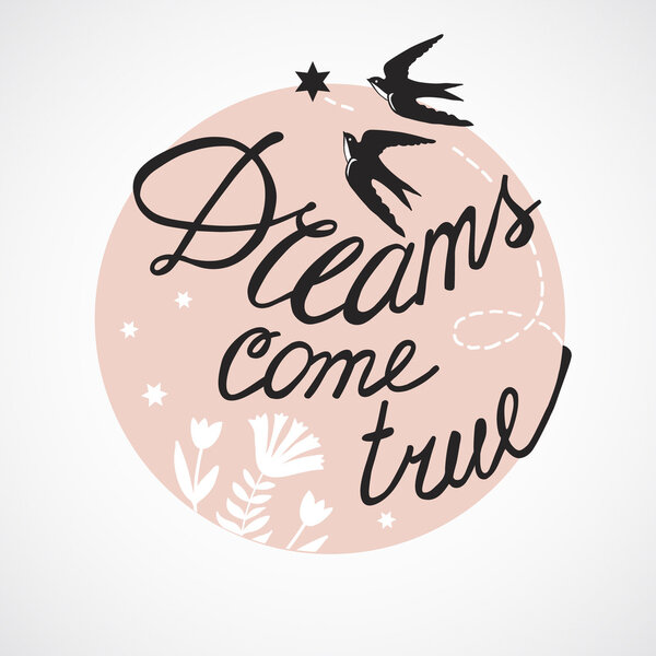 Dreams come true for two. Vector illustration