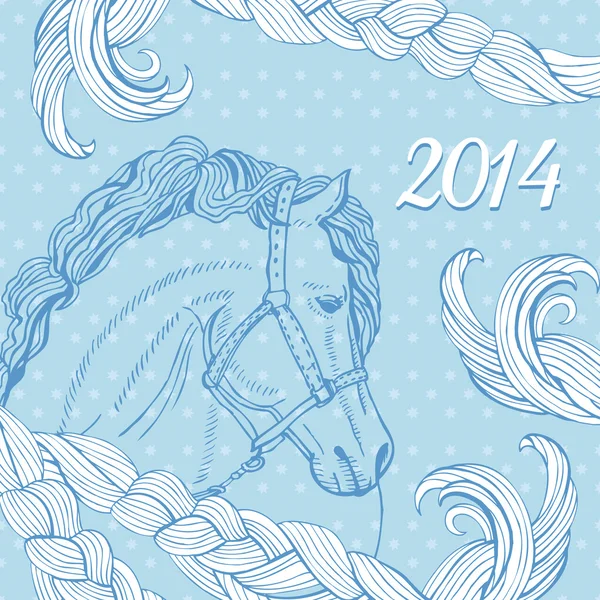 Illustration of a symbol of the 2014 horse — Stok Vektör