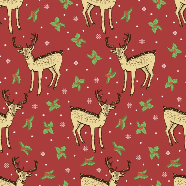 Pattern with Christmas deer — Stock Vector