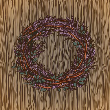 Festival christmas dekorasyon ahşap zemin üzerinde