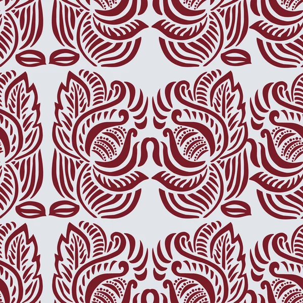 赤色の装飾的な花のパターン. — ストックベクタ