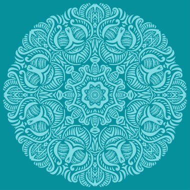 Turquoise circular ornament. clipart