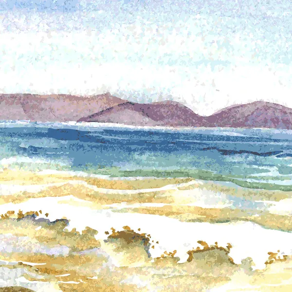 Akvarel obrázek s mořem — Stockový vektor