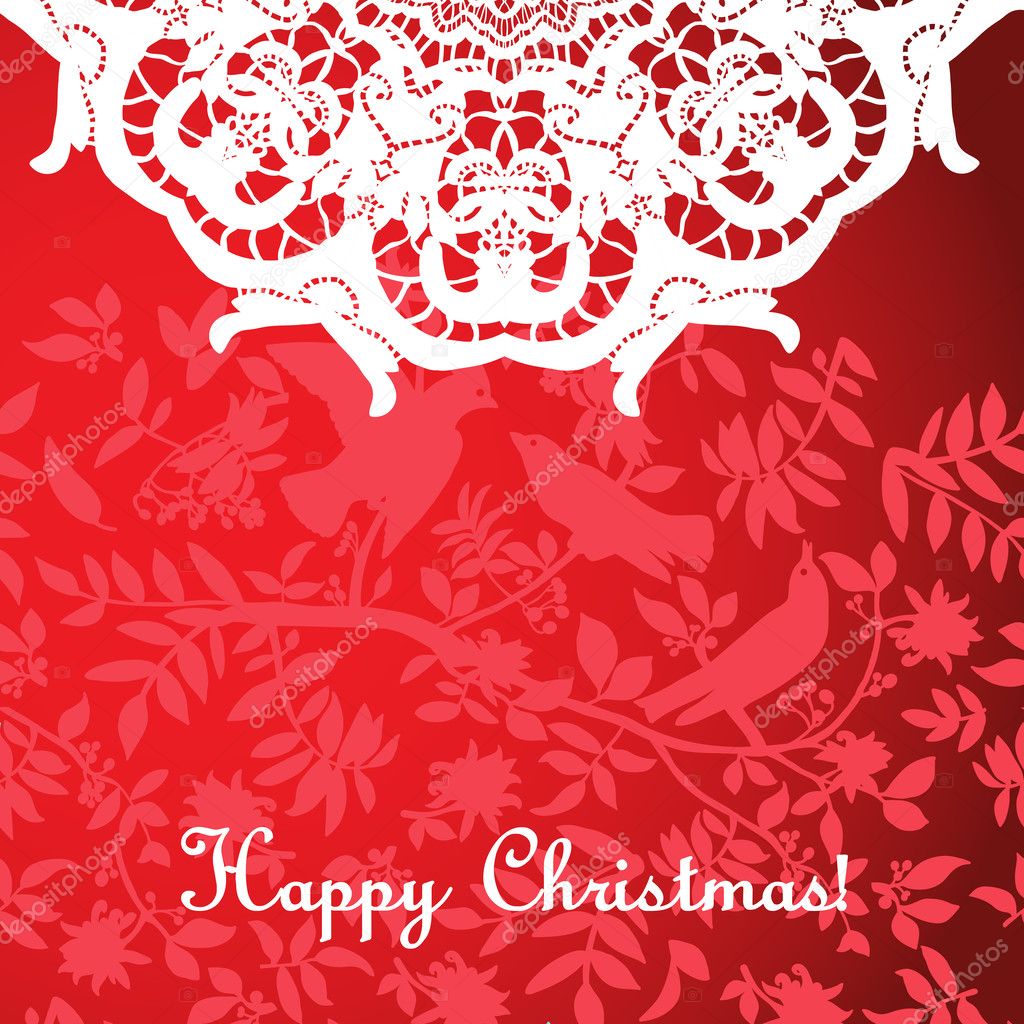 Christmas background with openwork motifs