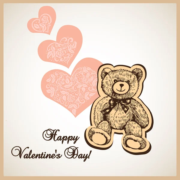 sevimli ayı ile kırmızı Kalpler