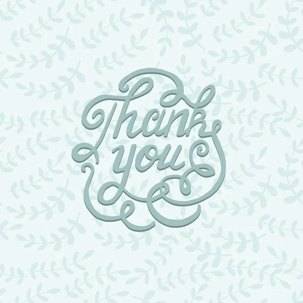 Thank you card with floral motifs. — Stock Vector