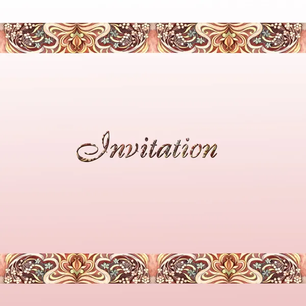 Watercolor invitation art nouveau — Stock Photo, Image
