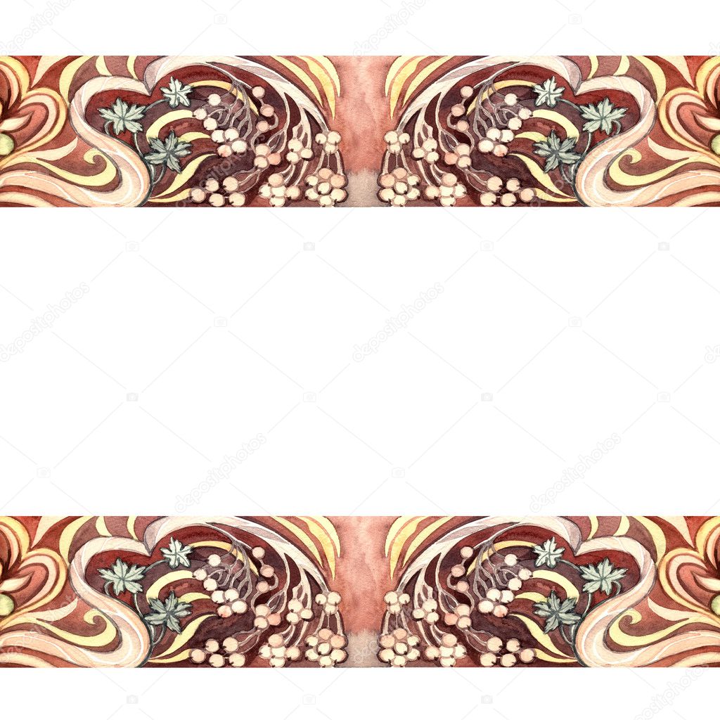 Decorative background with watercolor ornament