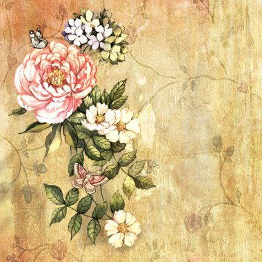 çiçekli Vintage kompozisyon
