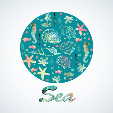 Deniz motifleri ile çizim