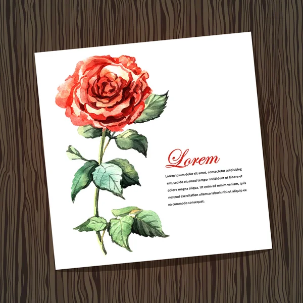 Carte avec rose — Image vectorielle