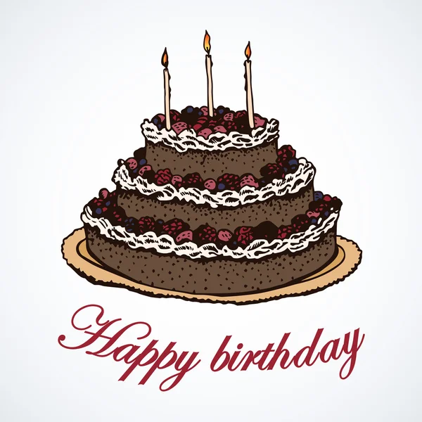生日蛋糕 — 图库矢量图片
