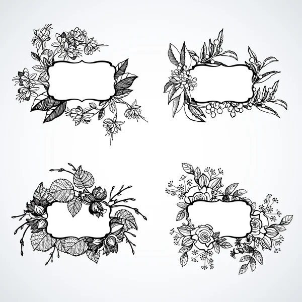 Frame with floral motifs. — Stock Vector