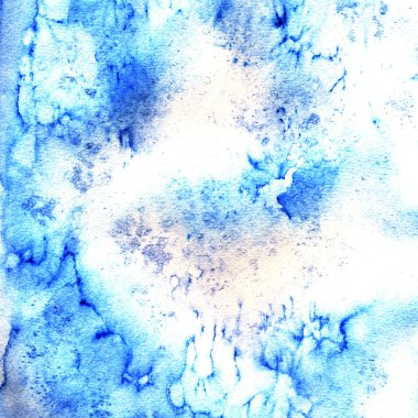 Blue background with watercolor effects clipart