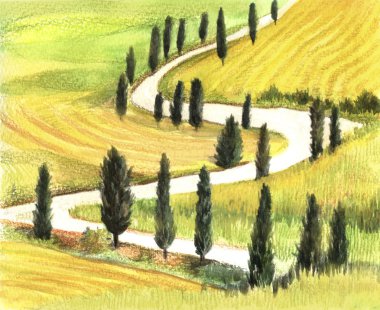 Tuscan peyzaj, İtalya