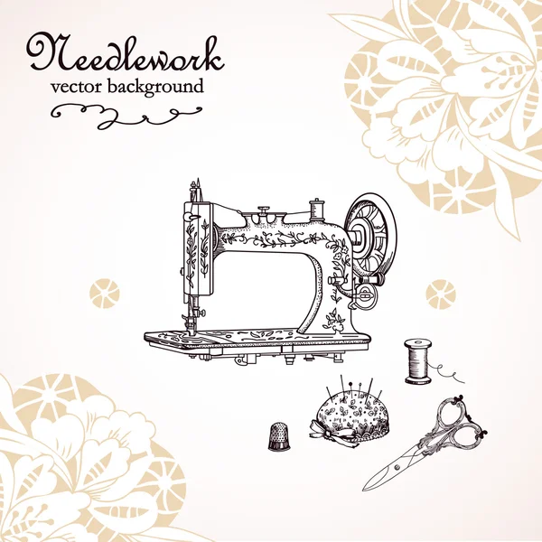 Needlework Illustration — Stock Vector