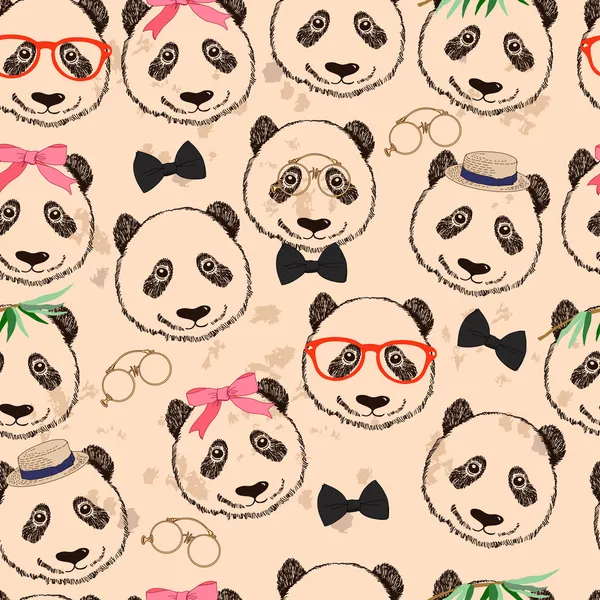 Muster mit Pandas — Stockvektor