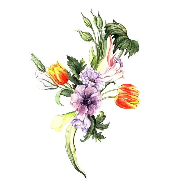 水彩画の花束 — ストック写真