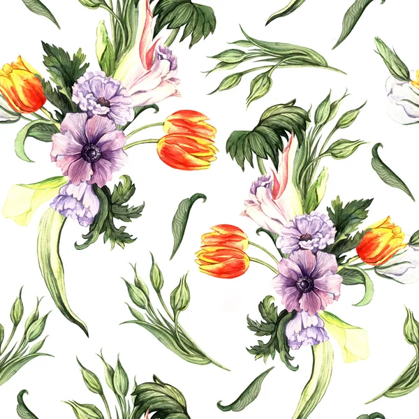 Watercolor vintage floral pattern — Stock Photo, Image