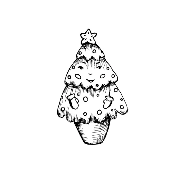 Grafische Illustration Zum Weihnachtsbaum — Stockvektor