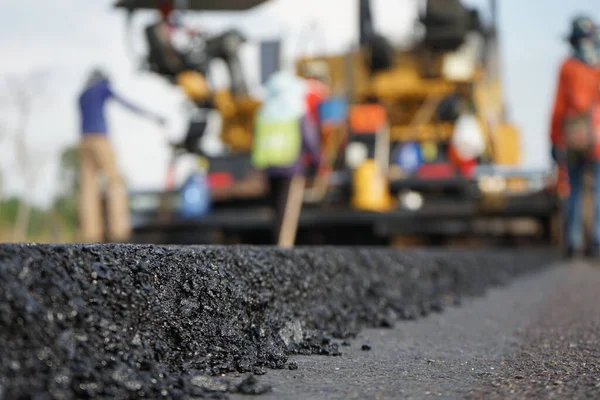 Image Blurred Construction Paved Roads Heavy Machinery — Stock Photo, Image