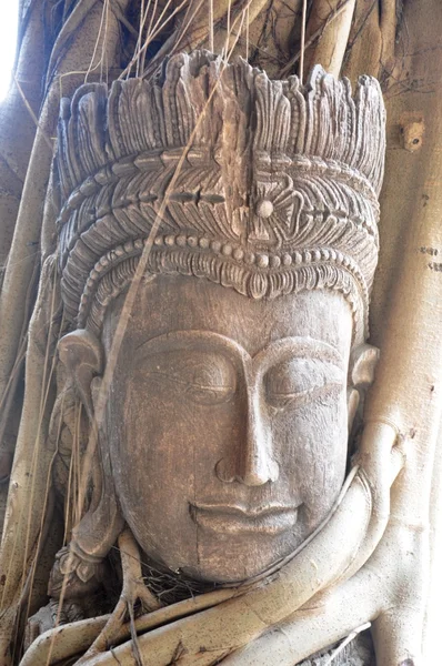 Head of Sandstone Buddha — Stock Photo, Image