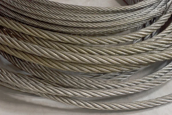 Detail of a galvanized wire rope — Stock Photo, Image