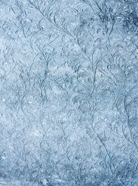 ガラスの上に素敵な霧氷 — ストック写真
