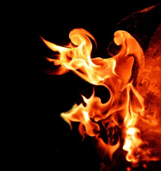 Girl shaped fire flames — Stock Photo, Image