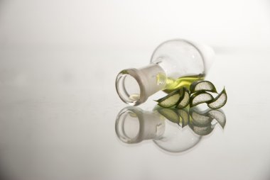 tüp izole mavi sıvı ile