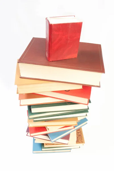 Book heap isolated on white — Stock Photo, Image