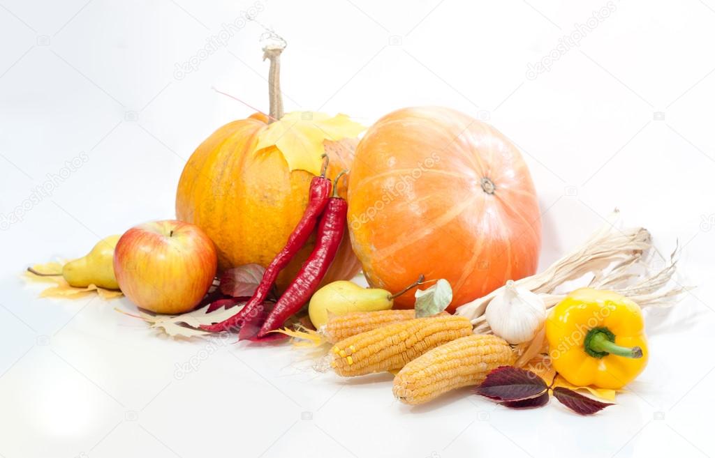beautiful autumn harvest and leaves