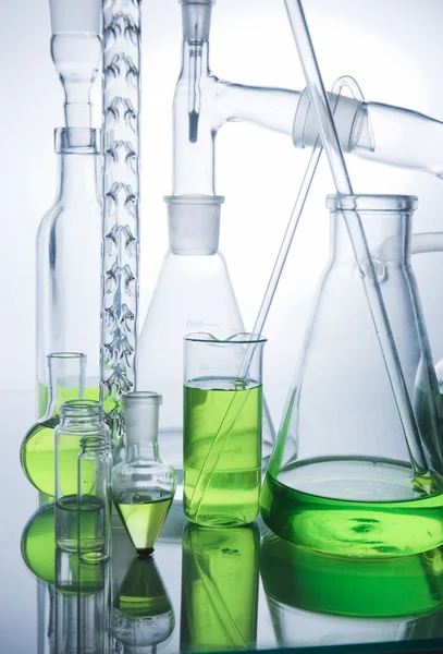 Laboratory glassware over white — Stock Photo, Image