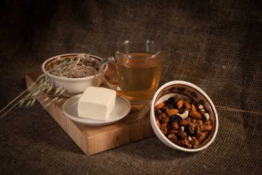 sağlıklı yemek ile ekmek, tahıl