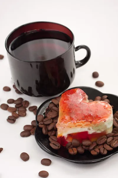 Foto de xícara de café bonito com cookies — Fotografia de Stock