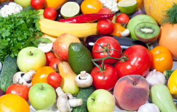 Pasto sano con pane, cereali — Foto Stock