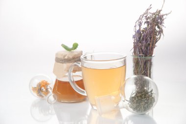 tüp izole mavi sıvı ile