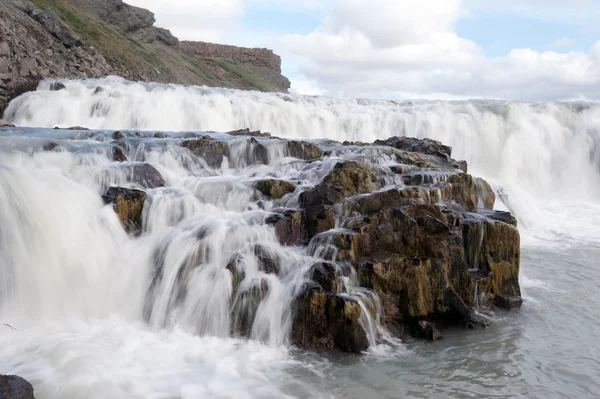 Island - Gyllene cirkeln - gullfoss vattenfall — Stockfoto