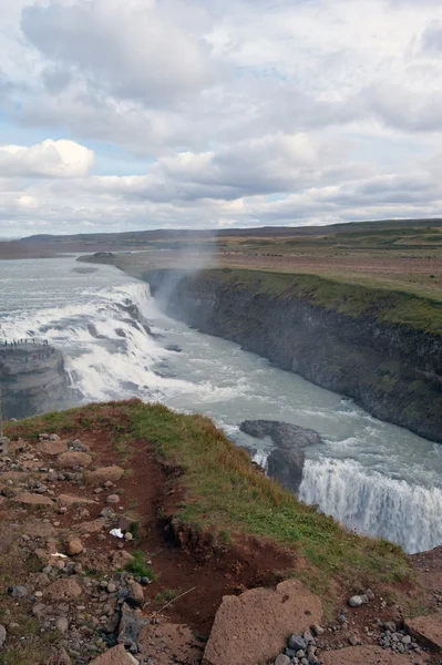 冰岛-黄金圆环-gullfoss 瀑布 — 图库照片