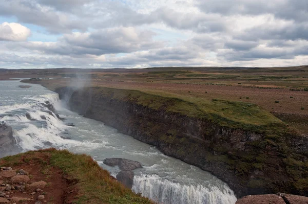 Island - Gyllene cirkeln - gullfoss vattenfall — Stockfoto