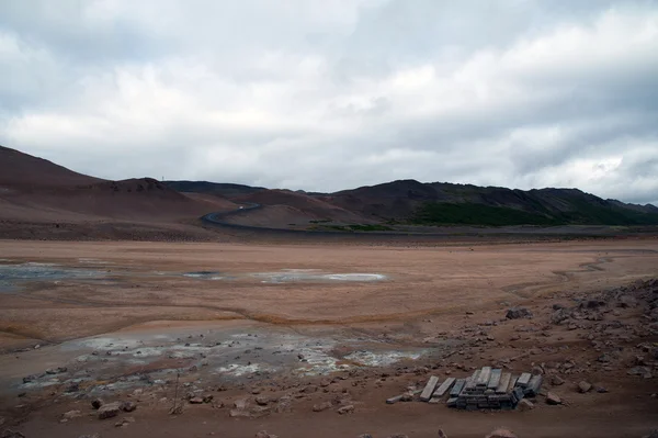 Islandia - Przełęcz namaskard na jezioro myvatn — Zdjęcie stockowe