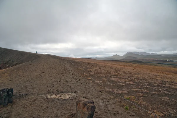 Izland - Viti kráter a vulkán a Myvatn-tó Krafla — Stock Fotó