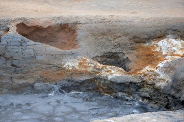 İzlanda - lake myvatn, yüksek sıcaklık alanı namaskard