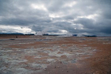 İzlanda - lake myvatn, yüksek sıcaklık alanı namaskard