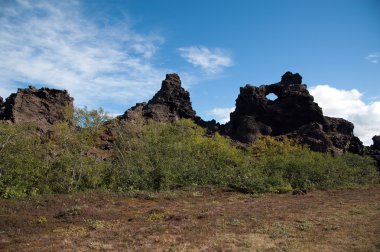 Reykjahl Lake Myvatn, İzlanda - kuzeydoğu - Dimmuborgum?